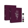 Lanpn Aesthetic A6 6 Ring Binder 2 Packs, Linen Hardcover