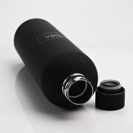 Hidra Hydrate Beverage Bottle: Insulated Double-Walled Vacuum Thermos Bottle (BLACK, 32 fl oz / 1000 ml)