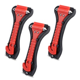 Pack of 3 Emergency Hammer for Car, Car Safety Hammer, Emergency Hammer with Car Window Breaker and Safety Belt Cutter for Car, Bus, Car, Truck