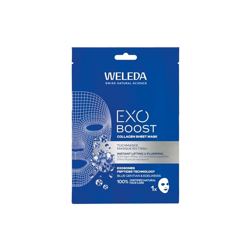 WELEDA Bio Exo Boost Collagen Cloth Mask Blue Gentian -
