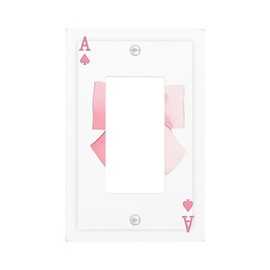 Funny Pink Bowknot 1 Gang Rocker Light Switch Cover Decorative Single Decora Wall Plate Electrical Switchplate Outlet Faceplate for Bathroom Kitchen Standard Size