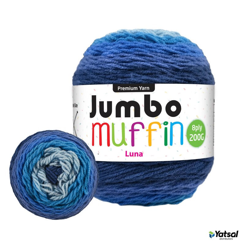 Yatsal Jumbo Muffin 8-Ply Premium Knitting Yarn 200 g, Luna