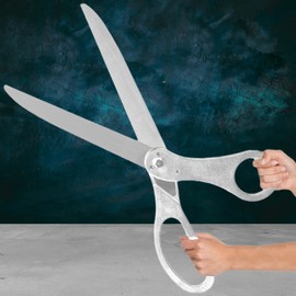 Big Silver Ribbon Cutting Scissors 25 Inch – Giant Ceremonial Scissors 25" Extra Large Shears for Grand Opening Theater Performances Special Events and Inaugurations