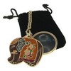 Brown Elephant Pendant Necklace with Magnifier Reading Lens
