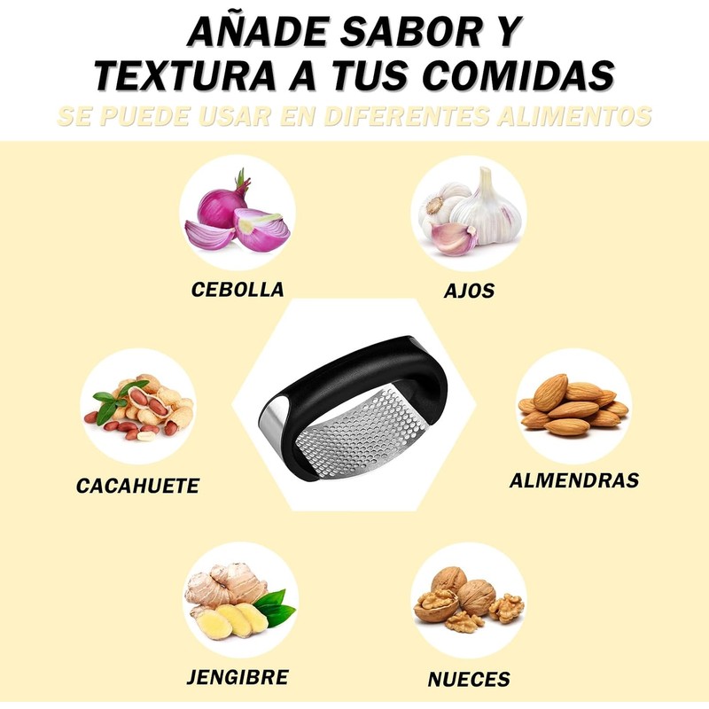 Exprimidor de Ajos con Pelador de Silicona y Cepillo de