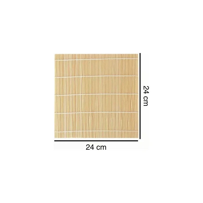 Tapete Para Sushi Bambu Natural Cocina 24 X 24 Cm