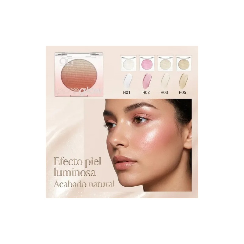 Iluminador Facial 2 En 1 Rubor Glow Natural Larga Duración