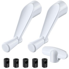 3/8'' 12 Spindle Spline Socket Crank Handle with Universal Tee Handle Casement Operator, Stone Finish, Easy Install, Smooth 360 Degree Operation (Features 3/8-inch Bore and a 3-1/8-inch Reach)(3 Pack)