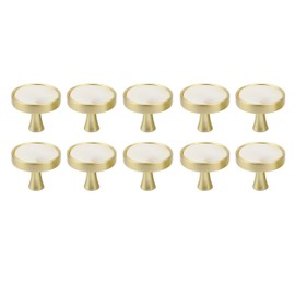 Natural Goods Berlin Furniture Handles, Pearl Gold Brushed Design Furniture Knobs, Metal Furniture Knob, Round Door Handle for Cabinets, Chest of Drawers, Sideboard, Kitchen Front Drawer Handle, Wall