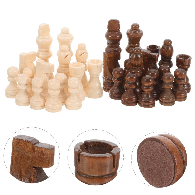 COHEALI Set Wooden Chess Pieces International Chess Pieces Set 3