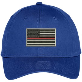 US Bandera Americana delgada línea roja fire Fighter Gorra de béisbol bordado, Royal