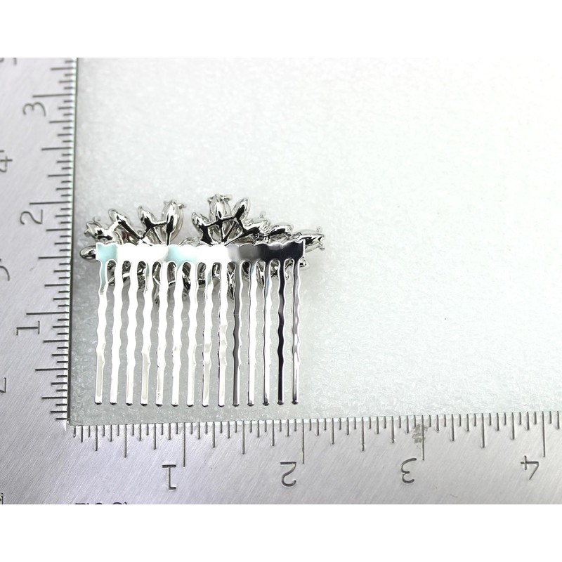 Faship Gorgeous Teal Rhinestone Crystal Floral Hair Comb