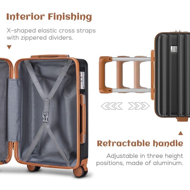 imiomo 20 Inch Expandable Carry on Luggage Sets with Spinner