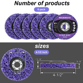 WelderElite 6-Pack Paint Stripper Discs for Angle Grinder 4-1/2 Inch Rust Removal Metal Grinding Quick Stripping Wheel Replacement