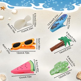 ZITUZY 6 Pieces Beach Towel Clips, Towel Clips for Sun Loungers, Beach Chair Towel Strong Hanger Clips, for Sun Lounger, Sunbeds,Holiday Pool Chairs, Laundry Clips,Novelty Sunbed Beach Pegs