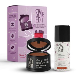Style Edit Travel Essentials Hair Duo Root Touch Up Powder and Spray | Instant Gray Root Concealer for Grays and Roots Coverage | Medium Red