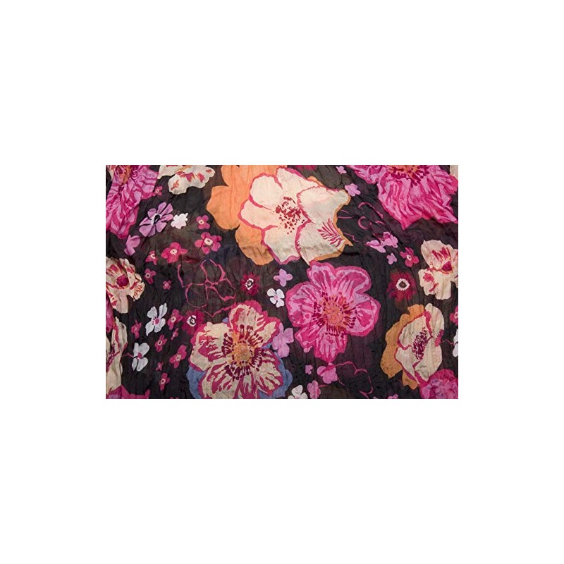styleBREAKER Women's Loop Floral Scarf Black Black-Pink