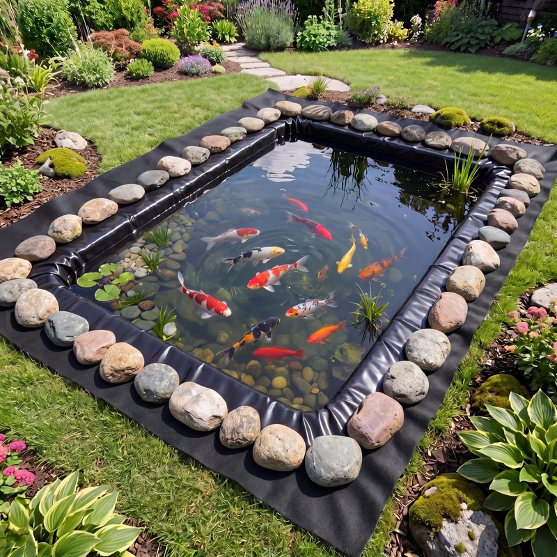 15 x 15 ft Pond Liner Underlayment with 10 U-pins,