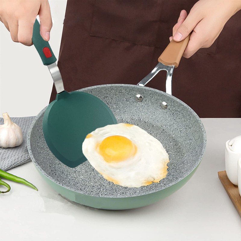 Tenta Kitchen Silicone Turner Spatula Non-Stick Cookware Safe Wide Pancake