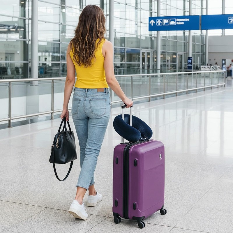 2 Packs Travel Pillow Cover Reusable Blue U Shaped Neck