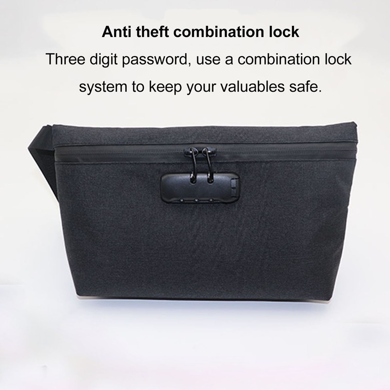 Smell Proof Bag with Combination Lock Carbon Lined Odor Proof