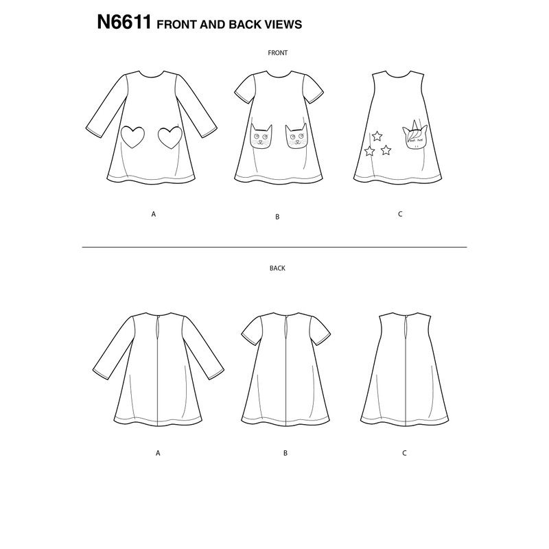 NewLook New Look Pattern N6611 Children's Novelty Dress, Paper, White,