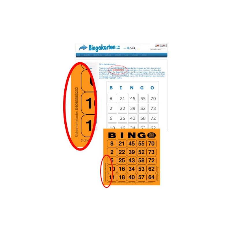 DiPrint 200 large printed Bingo cards for seniors system 25