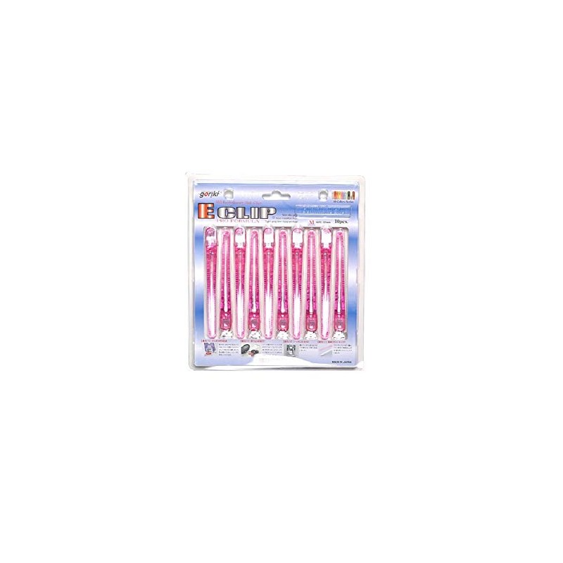 Gouriki Industry E-Clip, Medium, Clear Pink, 10 Pieces