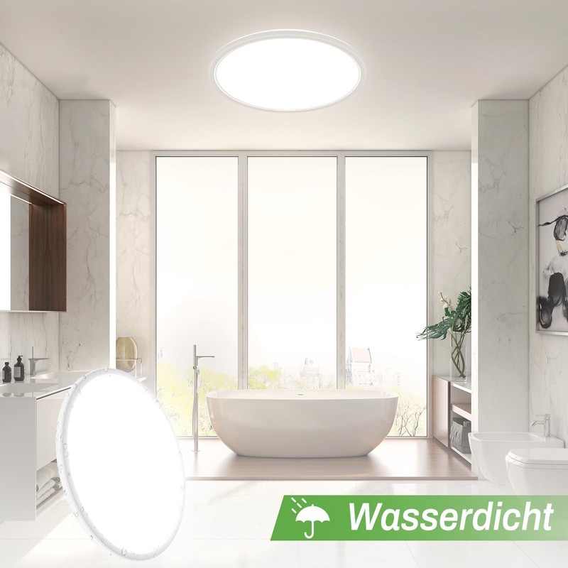zemty LED Ceiling Light, Dimmable, 24 W, 3200 lm, RGB