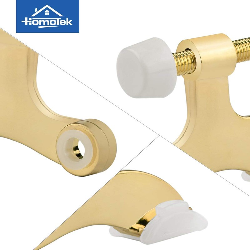 Bright Brass Hinge Pin Door Stopper with Rubber Bumper –
