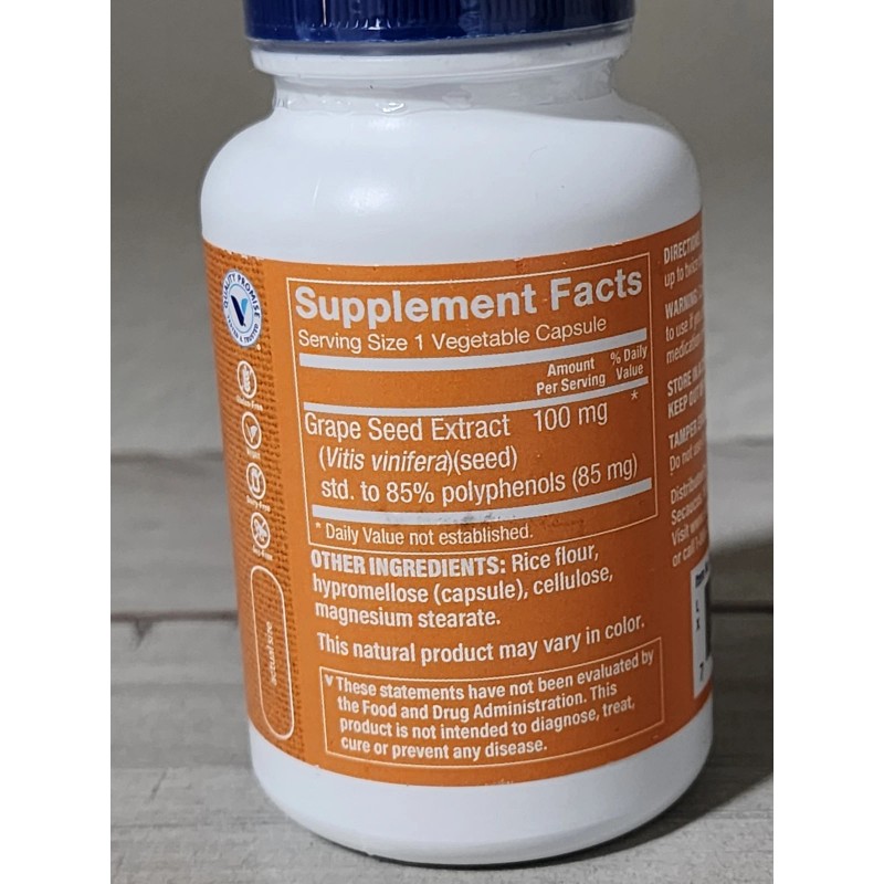 The Vitamin Shoppe Grape Seed Extract 100 mg 120 vegetable