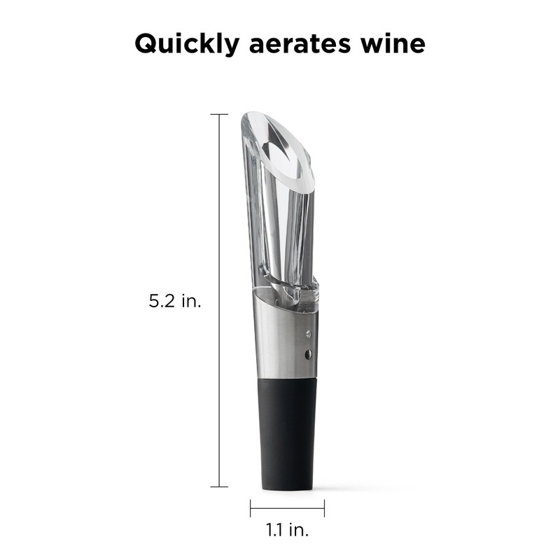 Rabbit W6127 Wine Aerator and Pourer, Clear and Stainless Steel