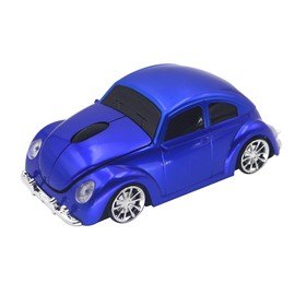 ECOiNVA VW Beetle Wireless Sports Car Shape Mouse Mice Computer Laptop PC Optical Mouse 2.4GHz Nano USB AAA Battery Power Glossy Surface LED Light (Blue)
