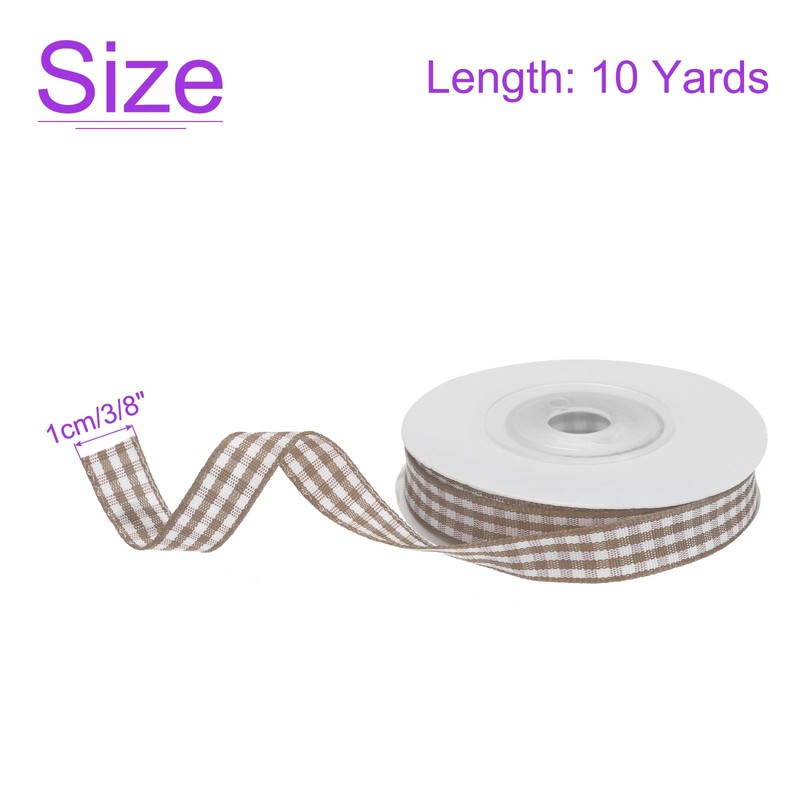 DMiotech 3/8 Inch 10 Yards Gingham Ribbon, Checkered Ribbon Plaid