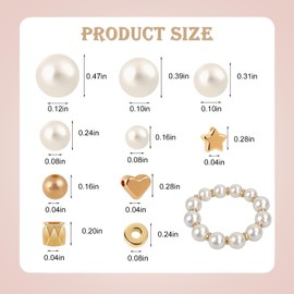 YTOOK 770pcs Pearl Beads for Bracelets Making, Round Pearls Beads Craft Kit, Accessories Beads for Bracelet Making Ornament Craft Charm DIY