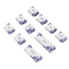 10PCS Key Caps Dye Sublimation Processblue and White Porcelain Style