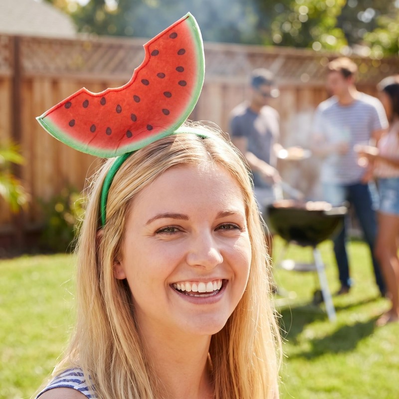 VOSAREA Watermelon Headband Fruit Hairband Summer Headpiece Watermelon Costume for