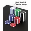 HEITOK Poker Set with Denominations, 300-pcs 11.5g Weighted Numbered Chips,