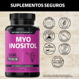 Myo Inositol 500 Mg Por Cápsula Con Colágeno Hidrolizado Polvo | Inositol Polvo - Mayo Inositol - Woman Suplemento Alimenticio Vegano Beyond Vitamins 