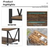 EXCEFUR Modern Coffee Table, Rustic Wood and Metal Living Room