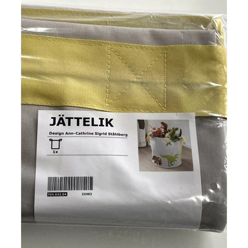 IKEA JATTELIK Toy STORAGE BAG Kid's Room Dinosaur Pattern 17X16