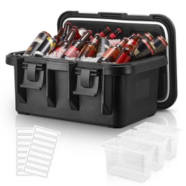 Catering Food Warmers, 36QT LLDPE Insulated Food Pan Carrier, w/3 Food Grade Pans, Locking Buckles, Side Handle, Stackable, Insulated Cooler for Camping, Restaurant, Party, Canteen Takeaway