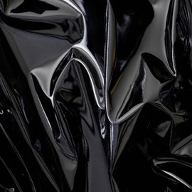 PVC Shiny Stretch Fabric - 1 Way Stretch - Width 145 cm (Black)