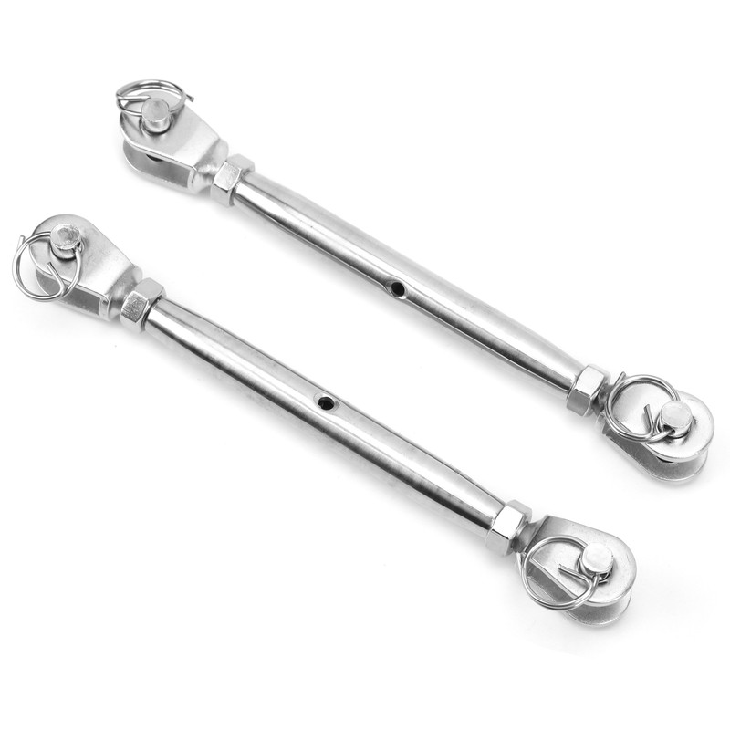 2pcs Jaw and Jaw Turnbuckle Stainless Steel Turnbuckle Rigging Screw