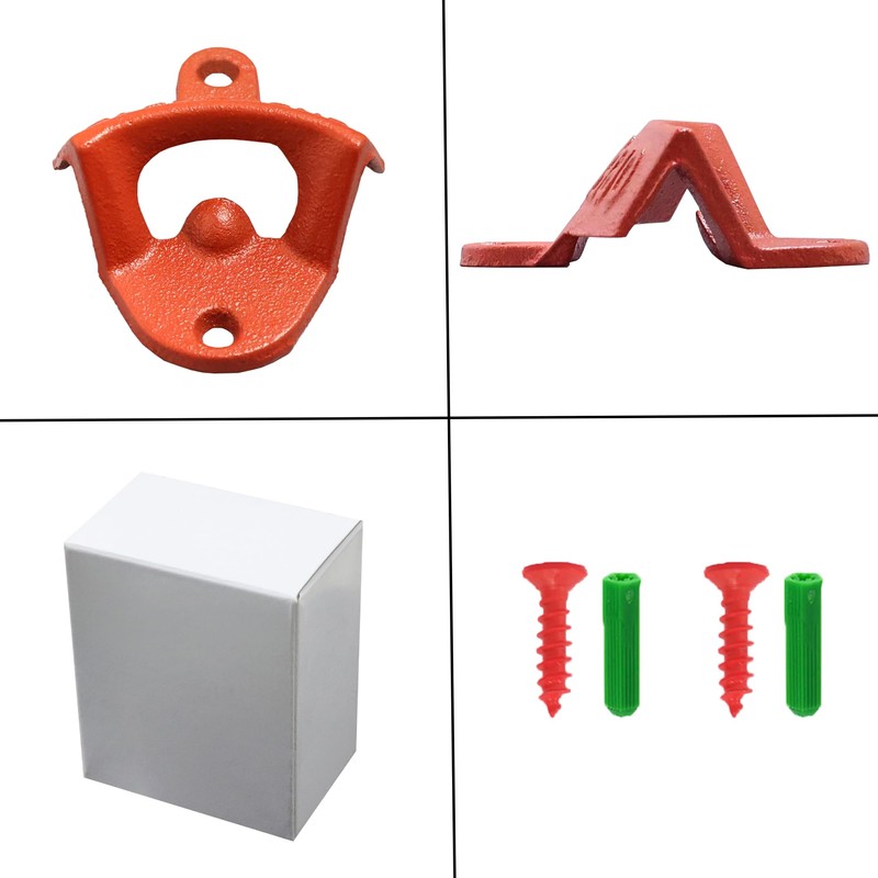 Luwanburg Red Cast Iron Bottle Opener Wall Mounted Beer Cap