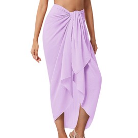 QIANXIZHAN Women's Swimsuit Cover Up,Beach Sarong Wrap Bottom Coverup for Women Short Skirt Purple