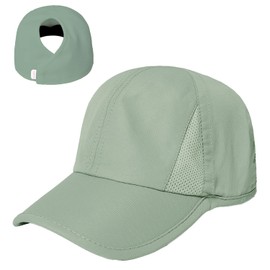Ponyflo Womens Ponytail Baseball Cap - Womens Ball Cap - High Ponytail Hats with Ponytail Hole - Mint