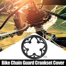 X AUTOHAUX 48 Teeth 9.5cm 5 Holes Bicycle Bike Crankset Chain Wheel Cover Protector Chain Wheel Protective Cover Black