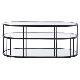 Safavieh Home Collection COF6402 Table, Matte Black/Glass