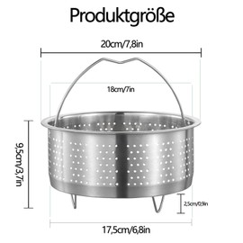Stainless Steel Steamer, Steamer Insert for Pot, Steamer Insert Stainless Steel, Inner Diameter, Stainless Steel Steamer Insert for Pot with Legs, Pressure Cooker Steaming Vegetables Fruits Eggs